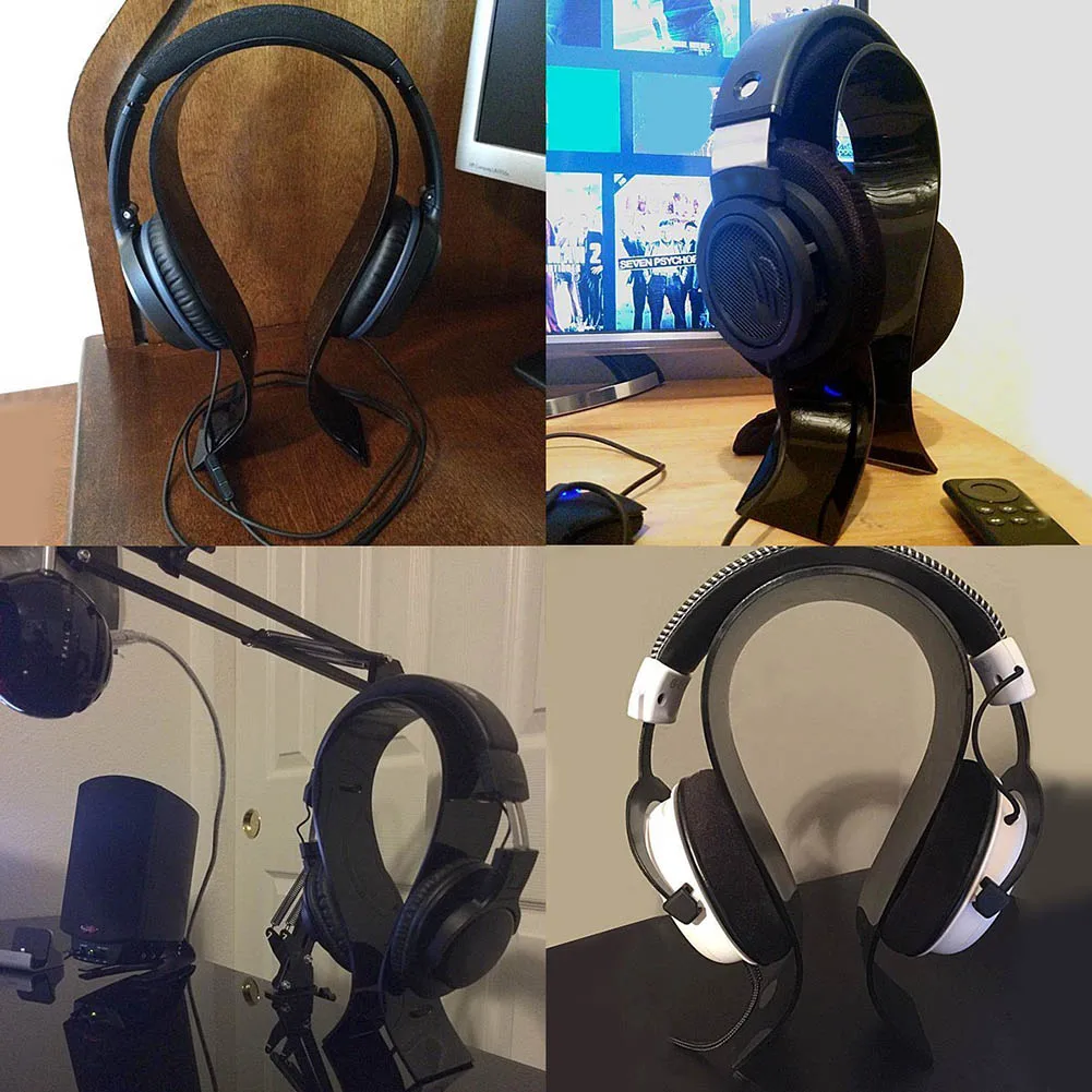 High Quality Durable Universal U Type Acrylic Earphone Headset Holder Headphone Desk Display Stand Bracket Earphone Accessories