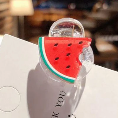 Watermelon Фруктовые овощные Когти для волос для девочек женские головные уборы новые милые мини шпильки акриловые прозрачные фруктовые заколки аксессуары для волос - Цвет: Watermelon