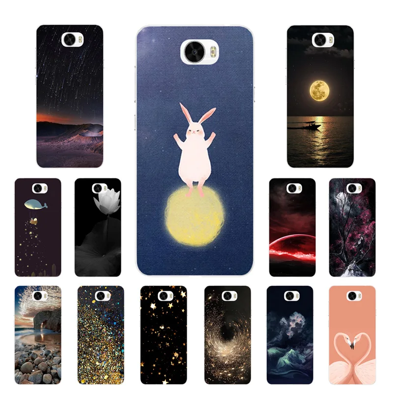 for Huawei Y5 II Case Y5II Soft Silicone Fundas Golden Printing Coque Honor 5A 5 A Shell LYO-L21 5.0'' |