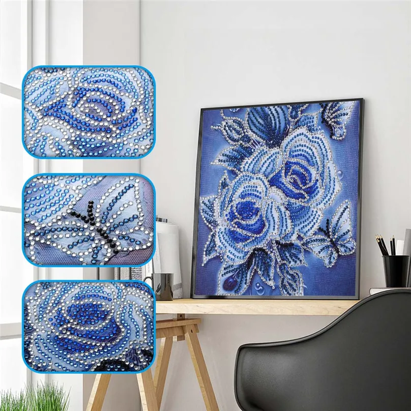 2019 new Diamond Painting DIY 5D Partial Drill Cross Stitch Kits Crystal Rhinestone Of Picture gift paintings flower #25j10 (18)