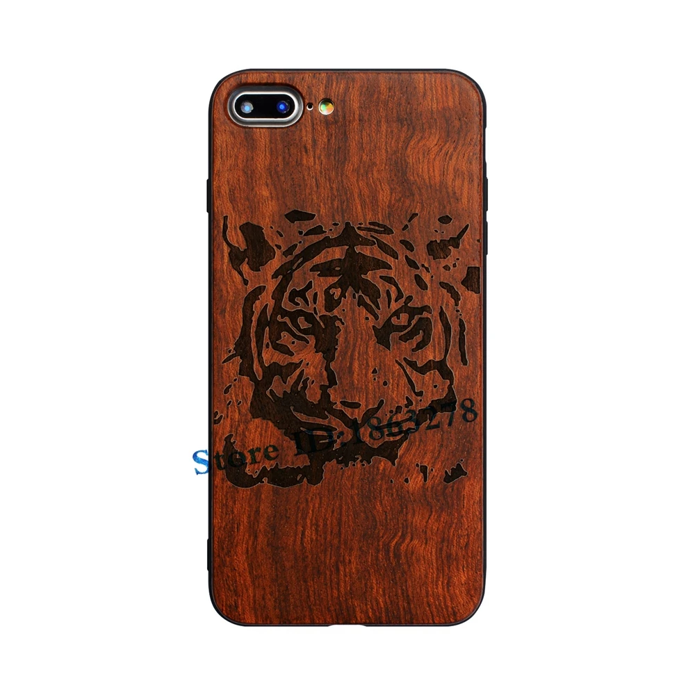 Эксклюзивный деревянный чехол для телефона с тигровым рисунком iphone 7 Plus