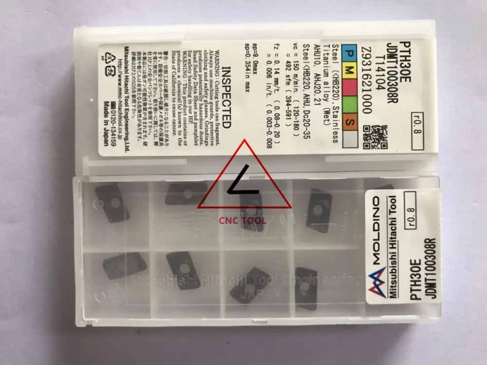 

JDMT100308R PTH30E 10pcs Hitachi high cutting performance CNC indexable inserts