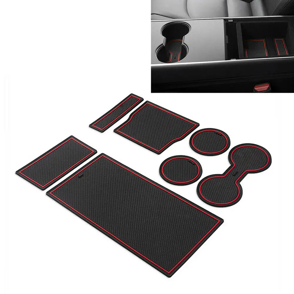 

For Tesla Model 3 Door Groove Mat Anti-Slip mat anti slip Non-slip gate slot cup pad door Interior decoration car-styling