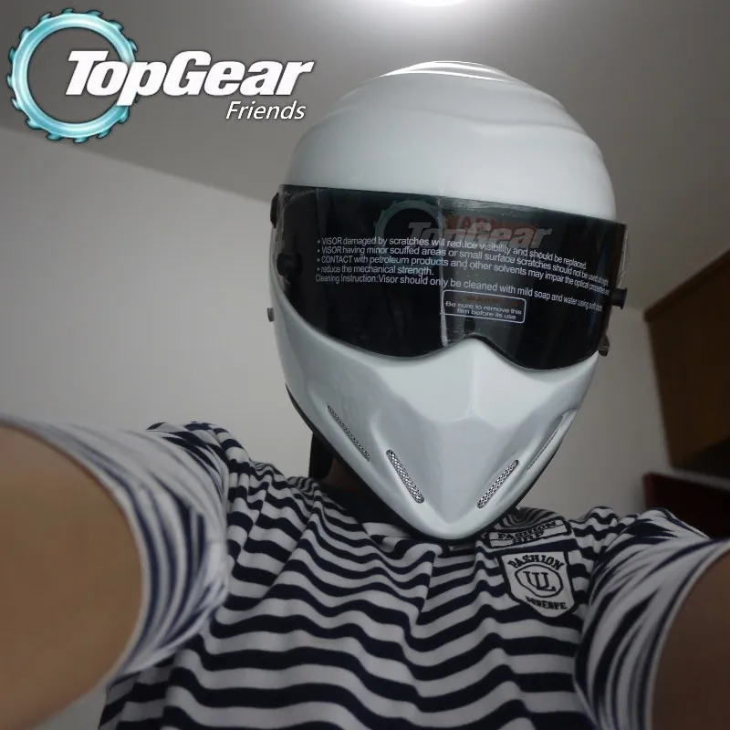 Для Top gear шлем Стига Casco De Motocicleta с черный с козырьком/Capacete как Симпсон свинья/белый мотоциклетный шлем I'm Stig