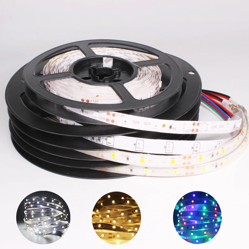 

RGB 300 LED strip light 5m 60LEDs/m SMD 2835 White Warm White Red Green Blue LED strip 12V Waterproof flexible Tape rope stripe