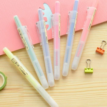 

MIRUI 6 pcs/set Korea press highlighter Student marker pen key mark 6 colors marker