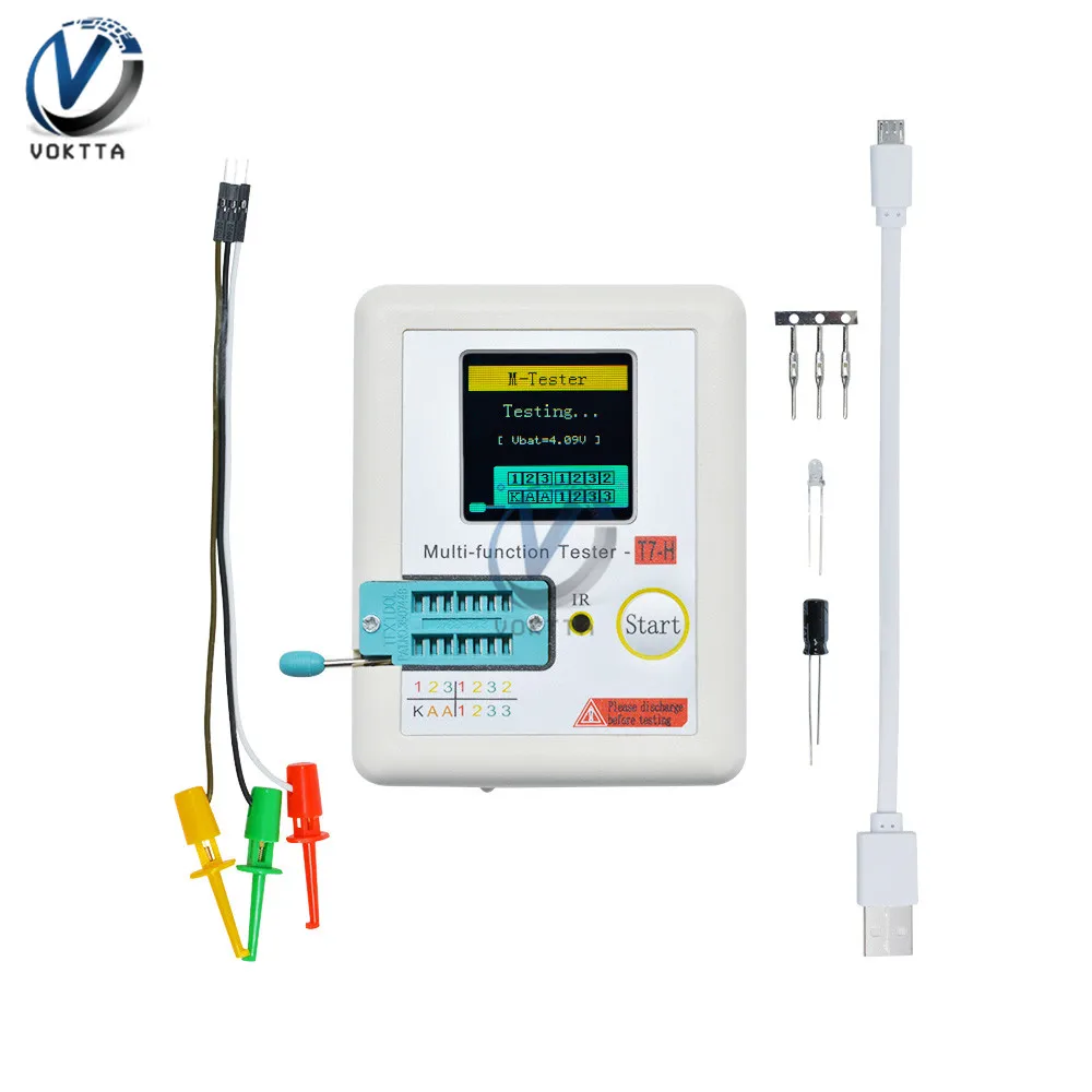 TC-T7-H Высокоточный Транзистор тестер ESR Диод Триод Емкость MOS/PNP/NPN LCR MOSFET TFT ЖК-экран тестер мультиметр T7