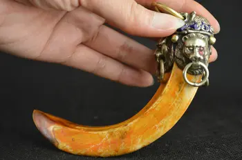 

Orient Old Collectibles Decorated Handwork rare Copper Leo Tiger Pendant