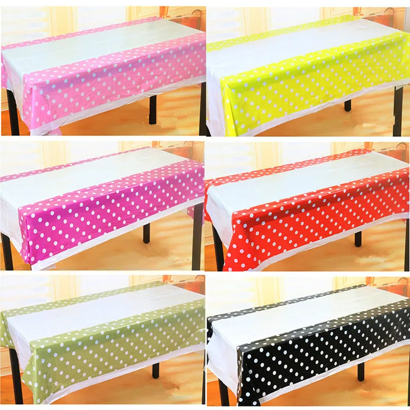 Cheap Polka Dot Plastic Table Cloth Kids Birthday Party Decoration Baby Shower Decoration Supplies Disposable Tablecloth W