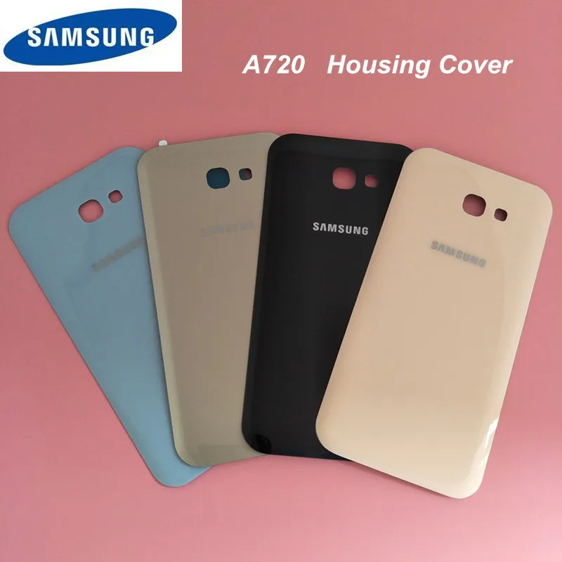 

Original Glass SAMSUNG Galaxy A7 A720 A720F Back Battery Cover Door Rear Housing Case Replacement Adhesive Sticker 5.7inch Stock