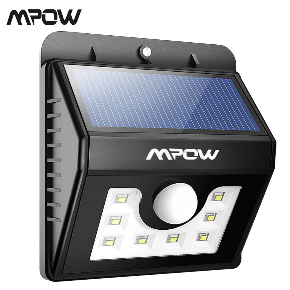 

Mpow 8 LED Motion Sensor Solar Light Wall Lamp Outdoor Garden Three Intelligent Modes Weatherproof Security Light Luces Solares