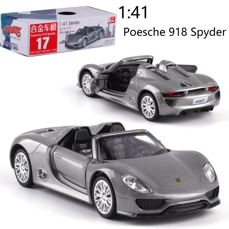 

CAIPO 1:41 Porsche918 Alloy pull-back vehicle model Diecast Metal Model Car For Boy Toy Collection Friend Children Gift