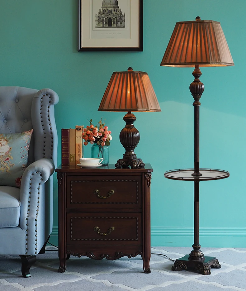 

French Palace Villa Floor Lamp Retro Resin Standing Lamp Living Room Bedroom Decor Floor Lamp Indoor Lighting Standing Light