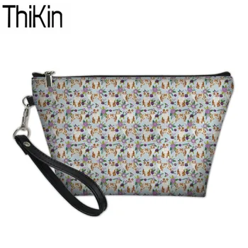 

THIKIN Australian Shepherd Printing Cosmetic Cases for Make Up Women Travel Necessity Makeup Bags Ladies PU Leather Wash Kit Bag