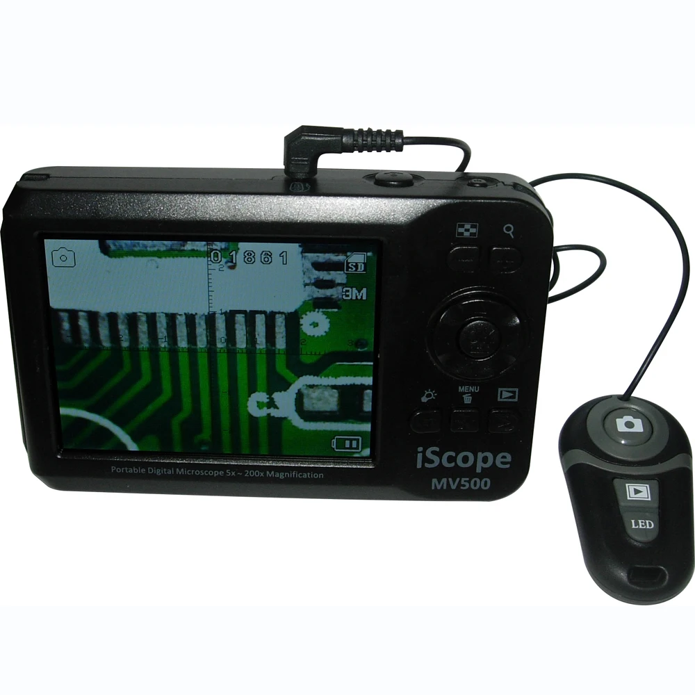 

Portable LCD Digital 800X Magnification Microscope with 3.5 Inch HD TFT Display 4 White LED 4 UV LED for Adjustable Luminance