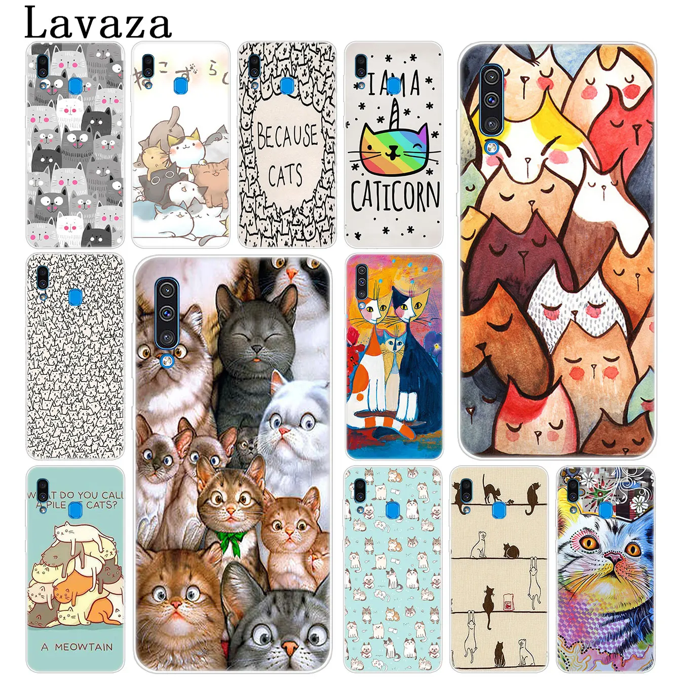 

Lavaza Cartoon Cat Face A Lot Pile of Cats art Hard Phone Case for Samsung Galaxy A70 A60 A50 A40 A30 A20 A10 M10 M20 M30 M40