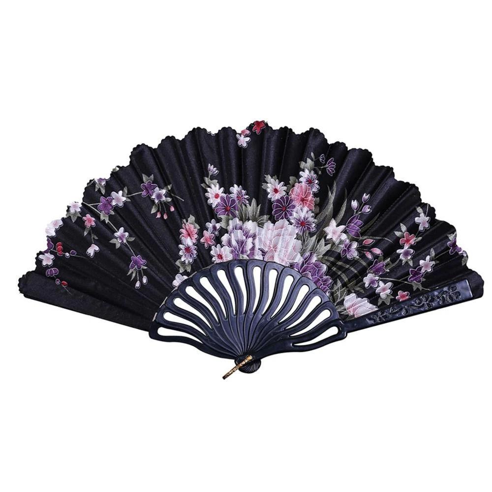 Chinese Style Dance Wedding Party Lace Silk Folding Hand Held Flower Fan Gift Chinese Style Dance Wedding Party Lace Silk Folding Hand Held Flower Fan Gift