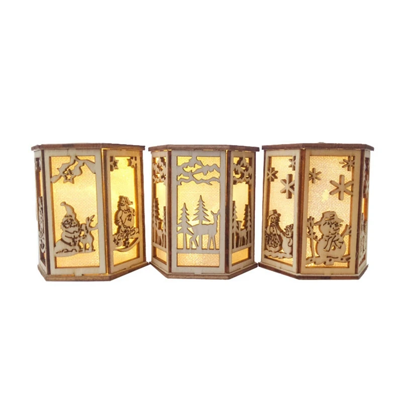 

New Year Christmas Led Luminous Cabins Pendant Table Cabins Pendant Ornaments Christmas Decoration For Home