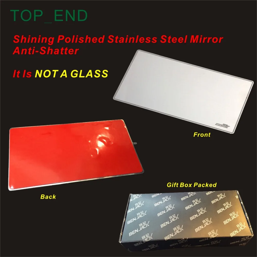 1 шт.,, солнцезащитный козырек зеркало, точно сияющее полированное зеркало из нержавеющей стали без стекла, анти-осколки дизайн