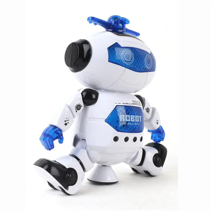 360 Вращающийся космический танцующий робот, музыкальная ходьба, легкая электронная игрушка на Рождество, день рождения, лучшие подарки для детей, игрушки