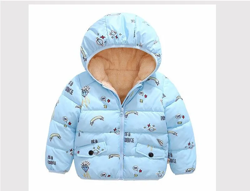 COOTELILI Thicken Velvet Baby Boys' Winter Clothing Warm Kids Girls Jacket Cotton Fleece Baby Girls Clothes 90-130cm (12)