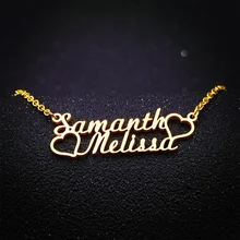 Пользовательское имя, ожерелье для женщин, индивидуальный подарок, индивидуальный кулон, прокручивающий почерк, цепочка из нержавеющей стали, модное ювелирное изделие
