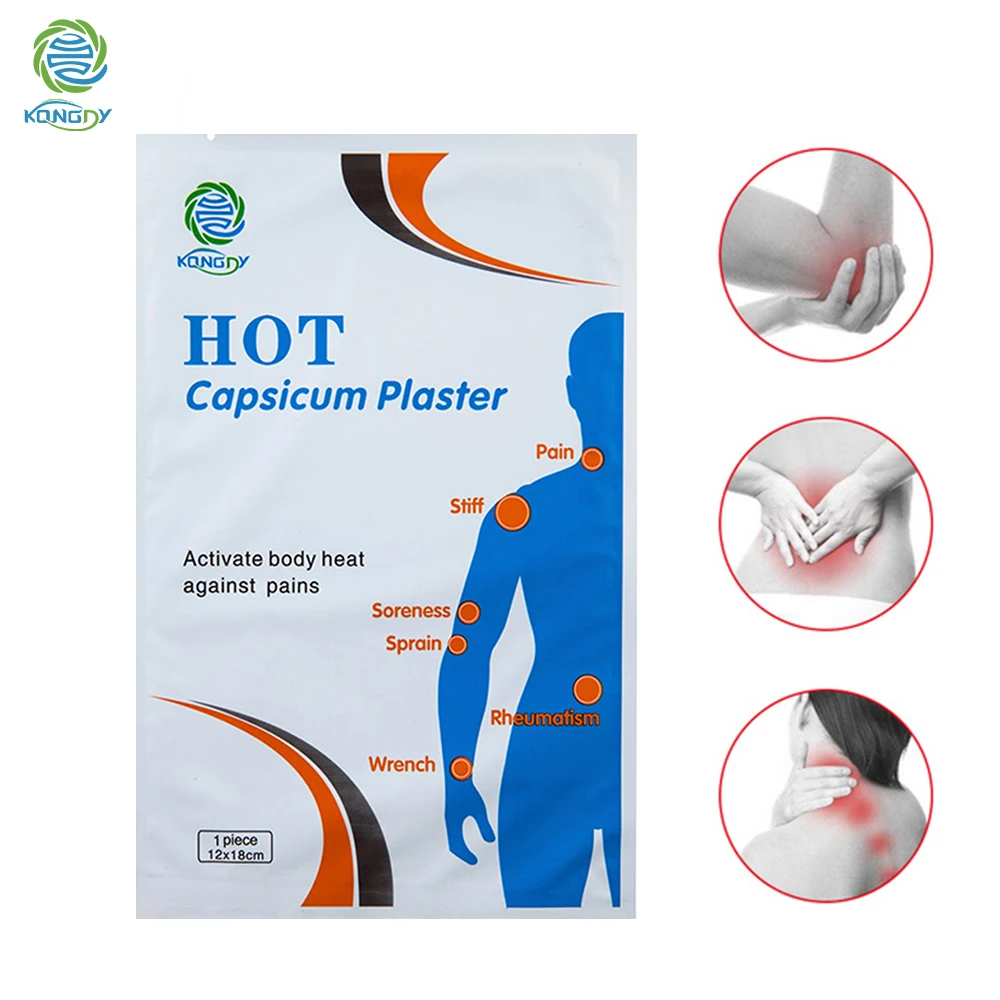 

30 Pieces KONGDY 12*18CM Pain Relief Arthritis Capsicum Plaster Muscle Massage Relaxation Herb Heating Patch for Back Joint Pain