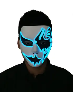 

Free shipping LED Death mask ghost mask with DJ Dance masquerade Plastic halloween Mask For Fashion Party Supplies Decoration