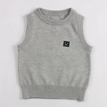 Демисезонный Обувь для мальчиков и Обувь для девочек свитер без рукавов жилет высокого качества мягкие однотонные вязаный свитер детская одежда От 1 до 6 лет