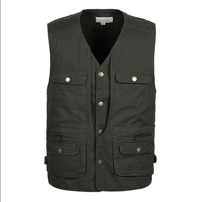 XL 4XL 2016 Mens Work Vest Spring Autumn Multi Pockets Photography