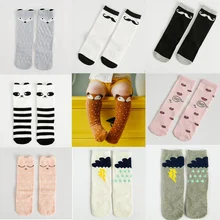 Милые унисекс Детские носки до колена с рисунком Животные лиса хлопок для девочек и мальчиков детские носки для малышей детские мягкие носки