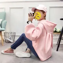Kawaii Sweet Rabbit Ears Hoodies Women Plus Size Long Sleeve Cotton Tracksuit Slim Pullovers Moletom Homewear Femal Sweatshirts Kawaii Sweet Rabbit Ears Hoodies Women Plus Size Long Sleeve Cotton Tracksuit Slim Pullovers Moletom Homewear Femal Sweatshirts