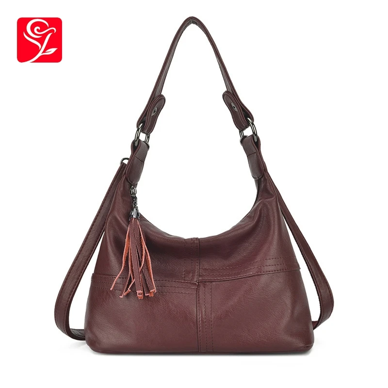 

Tassel Genuine Leather Women's Handbags Luxury Women Tote Bags For Women Messenger Bags Patchwork Shoulder Bag Ladies