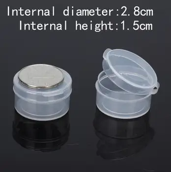 

Free Shipping Transparent Plastic Small round coins Box With lid Packaging Storage boxes for ewelry & Small parts 100piece/lots