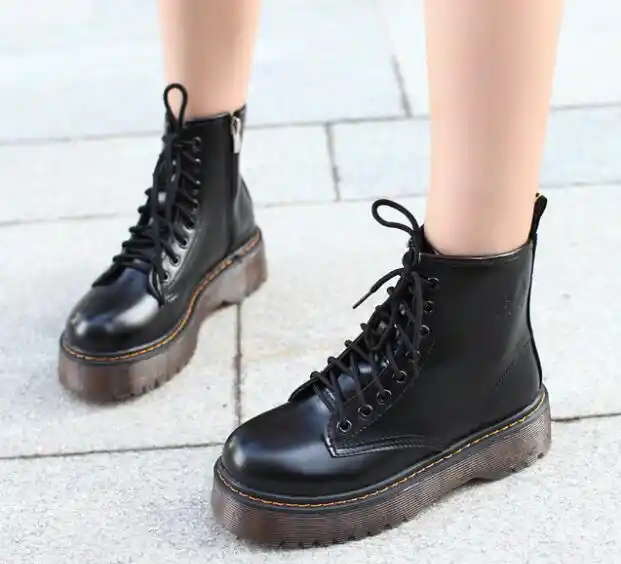 black lace up flat boots womens