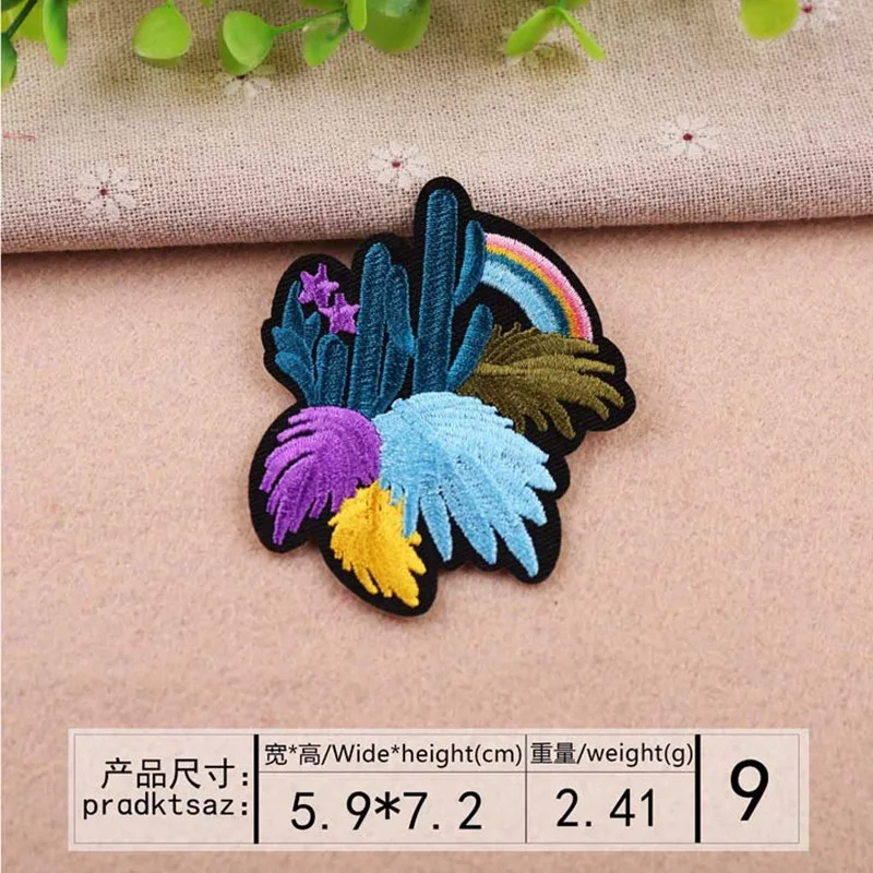 Цветные патчи в форме сердца солнца гриба вышитые термоклейкие для одежды
