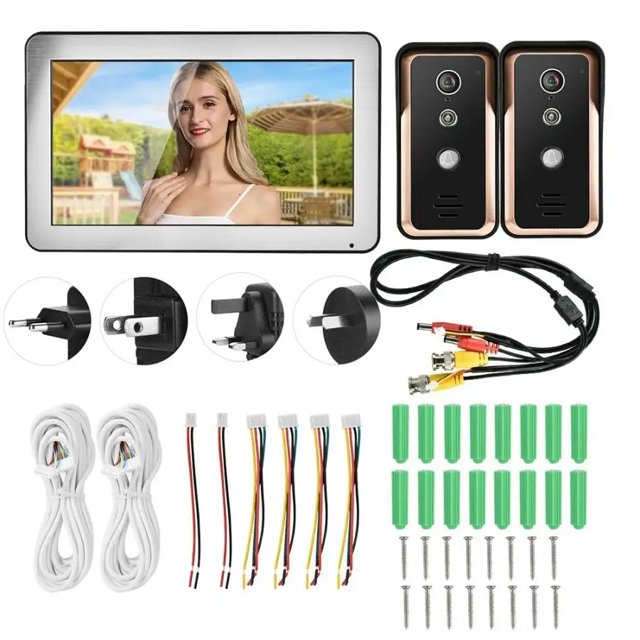 

Video Intercom 100-240V 10in WiFi Wired Video Doorbell APP Remote Video Monitor Camera videoportero