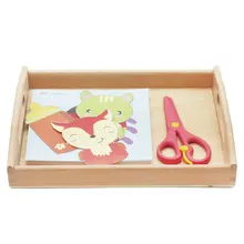 Montessori Educational Wooden Toys For Children Paper Cutting Practical Life Montessori Toys Learning Juguetes Montessori B1586T