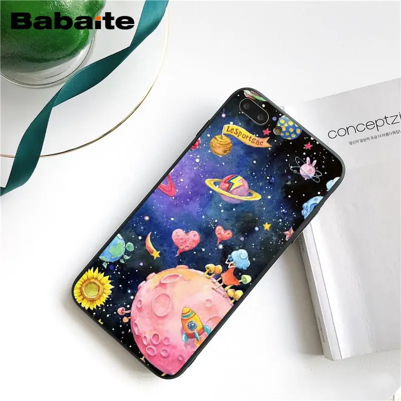 Babaite с белой луной звездами космонавтом чехол для телефона для iphone 11 Pro 11Pro Max X XS MAX 6 6S 7 7plus 8 8Plus 5 5S XR - Цвет: A16