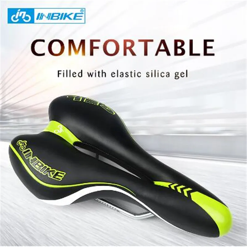 INBIKE PU Leather Bicycle Saddle MTB Road Mountain Bike Cycling Hollow Seat Soft Cushion Parts Accessory CF125GU | Спорт и