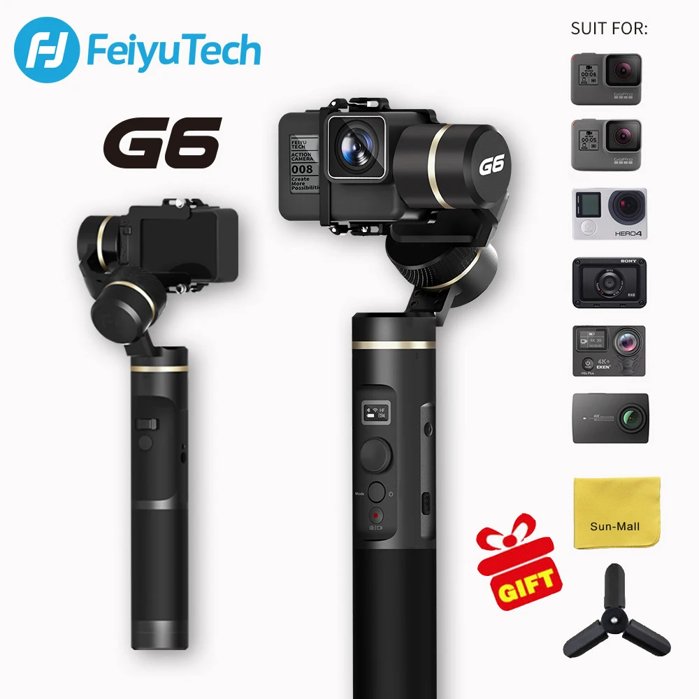 В Великобритании) FeiyuTech G6 брызг 3-осевой ручной шарнирный стабилизатор для камеры GoPro для GoPro HERO7/HERO6/HERO5/HERO4/Yi cam 4 K/камера AEE