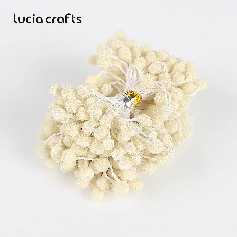 Lucia crafts 5 мм разноцветные варианты стеклянные цветочные тычинки для цветов украшения торта diy пестик тычинка 70 шт./лот D0601 - Цвет: Ivory