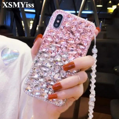 XSMYiss Блестящий Мягкий чехол для телефона со стразами и кристаллами Samsung S6 S7 S8 S9 S10
