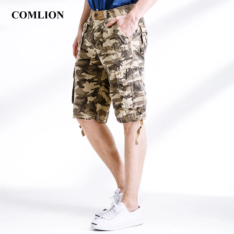 

COMLION 2018 New Arrival Style Wholesale Summer Camouflage Cargo Shorts Male Comfortable Casual Army Shorts Men High Quality F6