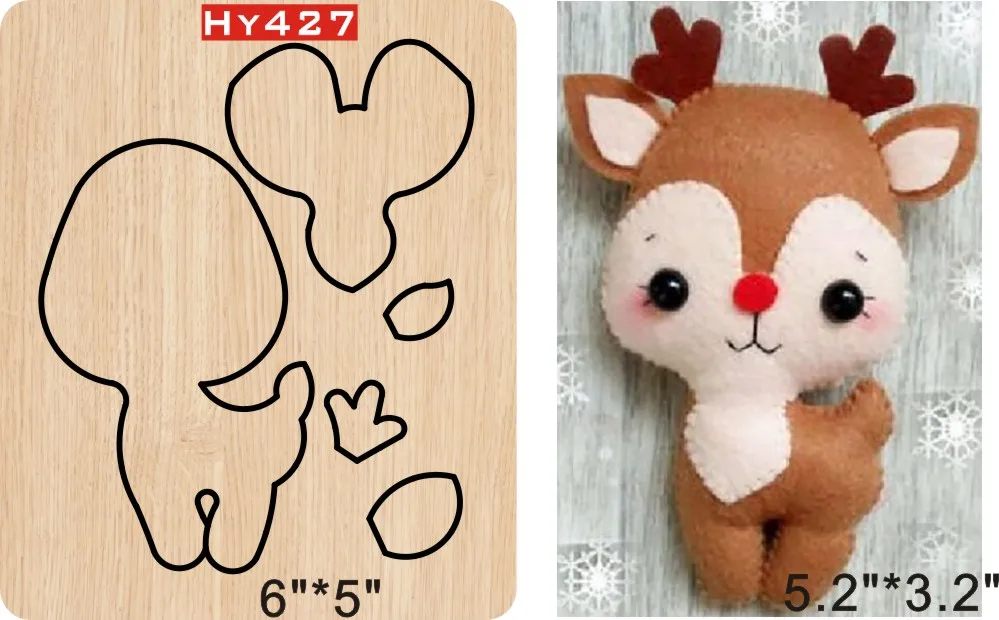

Christmas deer wooden die cutting dies Suitable for common die-cutting machines in the market