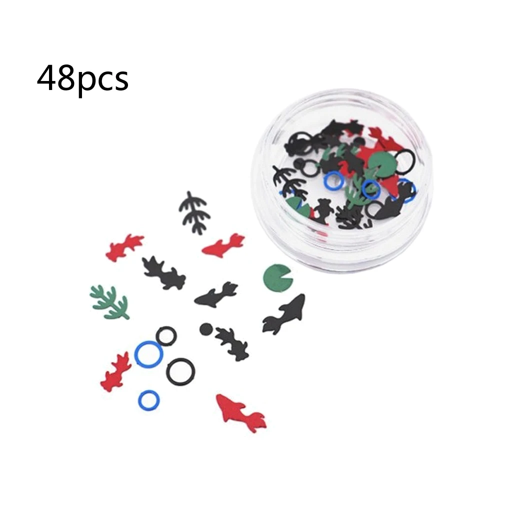 

48Pcs Mixed Colorful Goldfish Fillings For UV Resin Frame Bezels Jewelry Making