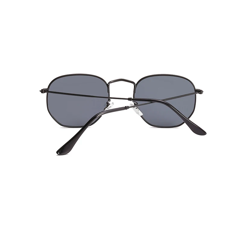 AOZE Винтажные Солнцезащитные очки в металлическом стиле, шестиугольные Плоские линзы, фирменный дизайн, очки Oculos De Sol, очки с УФ-защитой