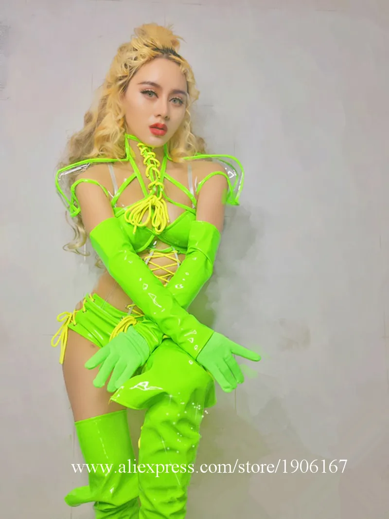 Ballroom dance singer costumes dj sexy women stage show wears clothe catwalk dress performance bar club bikini suit party1