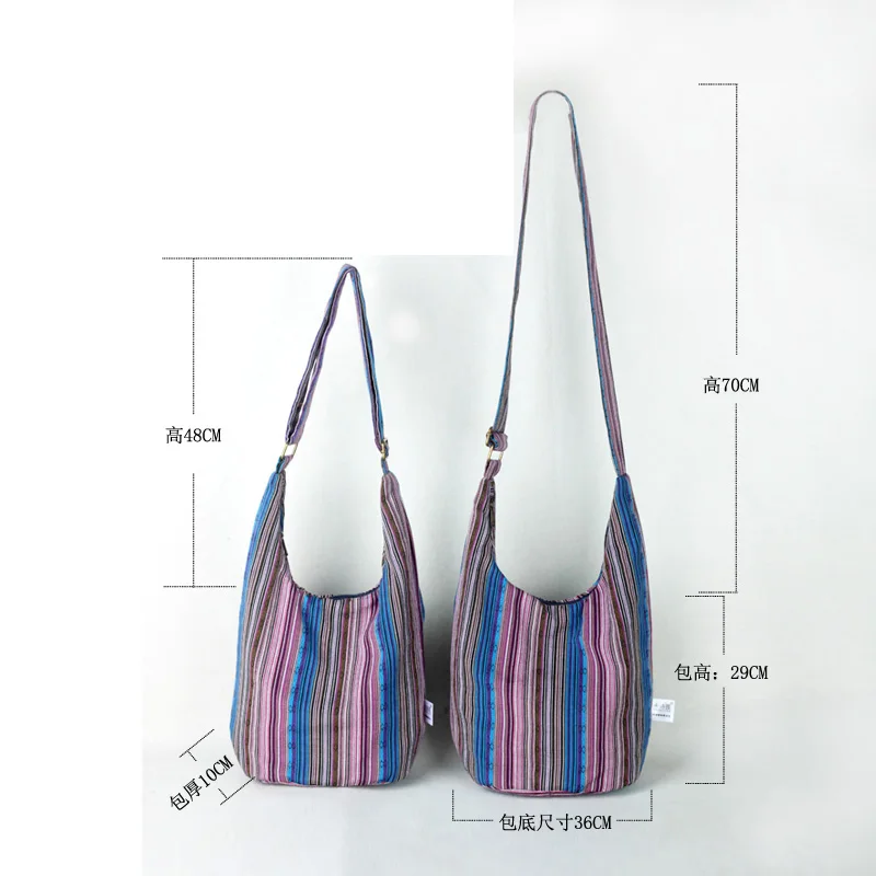 Новые регулируемые сумки через плечо на ремне, женские сумки для девушек, высокое качество, богемные дорожные сумки из хлопка и холста