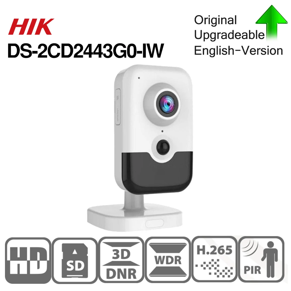 Ceny Hikvision DS 2CD2443G0 IW Wi Fi kamera wideo nadzór 4MP IR stała kostka bezprzewodowa kamera ip dwukierunkowe Audio H.265 +